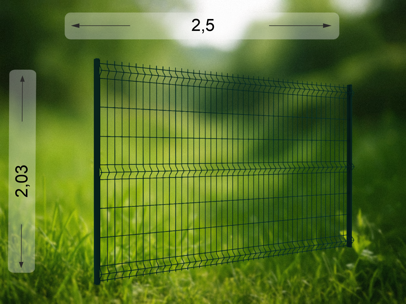 3D панель 2.5×2.03 м RAL 6005